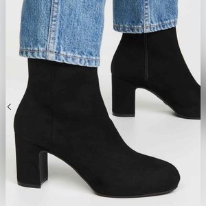 BRAND NEW W/BOX Stuart Weitzman Gianella black suede bootie 7.5M,